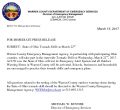 Icon of WCEMA Press Release - Statewide Tornado Drill, March 22